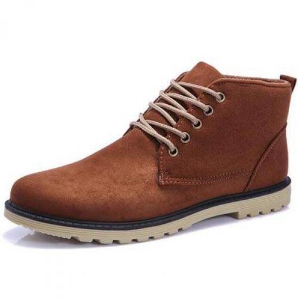 Chaussures Homme Bottines Casual Suede Elegant Fashion confortable Style Marron